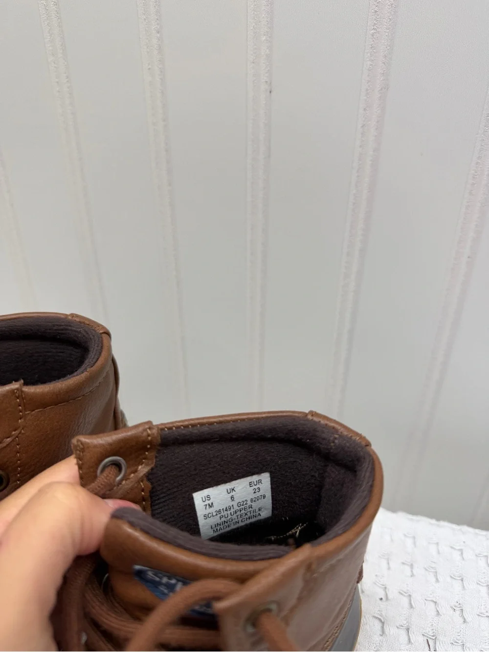 Sperry Kids Brown Leather and Black Rubber Duck Boots